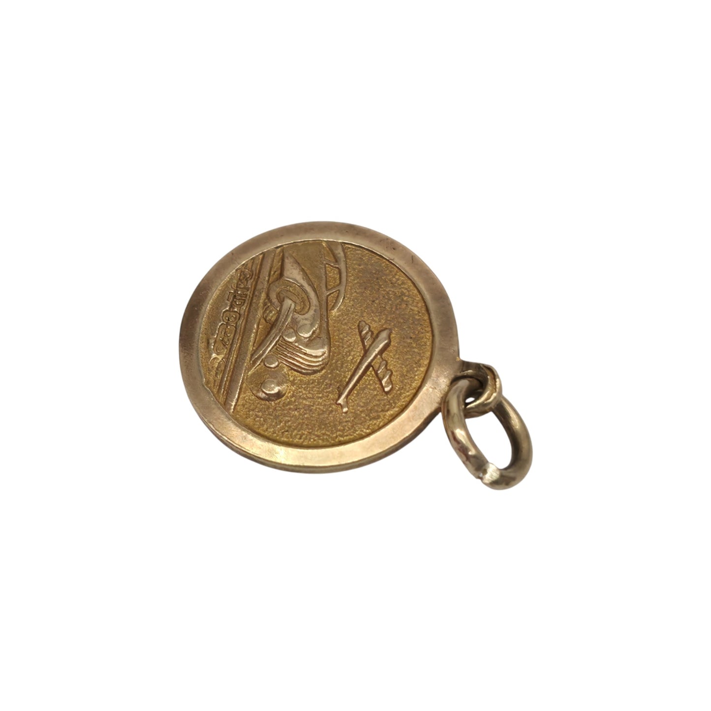 Georg Jensen 9ct 375 Yellow Gold St Christopher Charm 1967 L 1.1 cm 1.3 g.