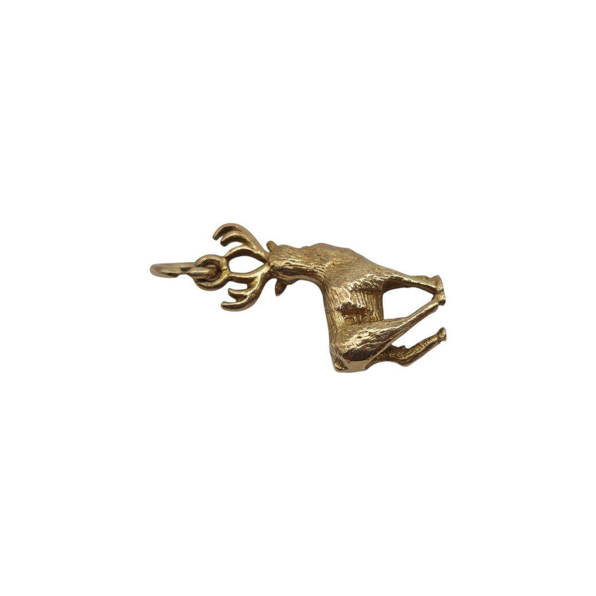 9ct 375 Yellow Gold Stag Charm 1959 L 1.5 cm 1.8 g.