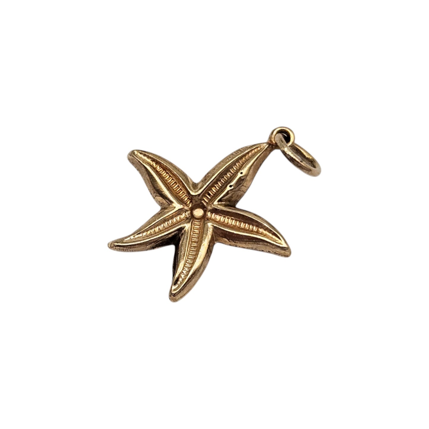 9ct 375 Yellow Gold Starfish Charm 1971 L 1.7 cm 0.8 g.
