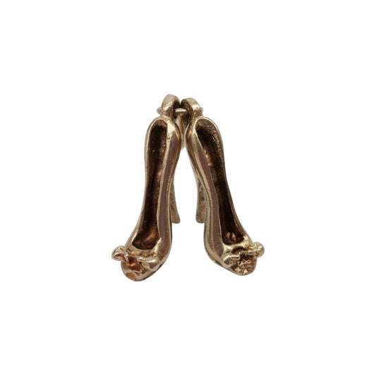 9ct 375 Yellow Gold Pair OF Stiletto Shoes Charm 1958 L 1.2 cm 2.3 g.