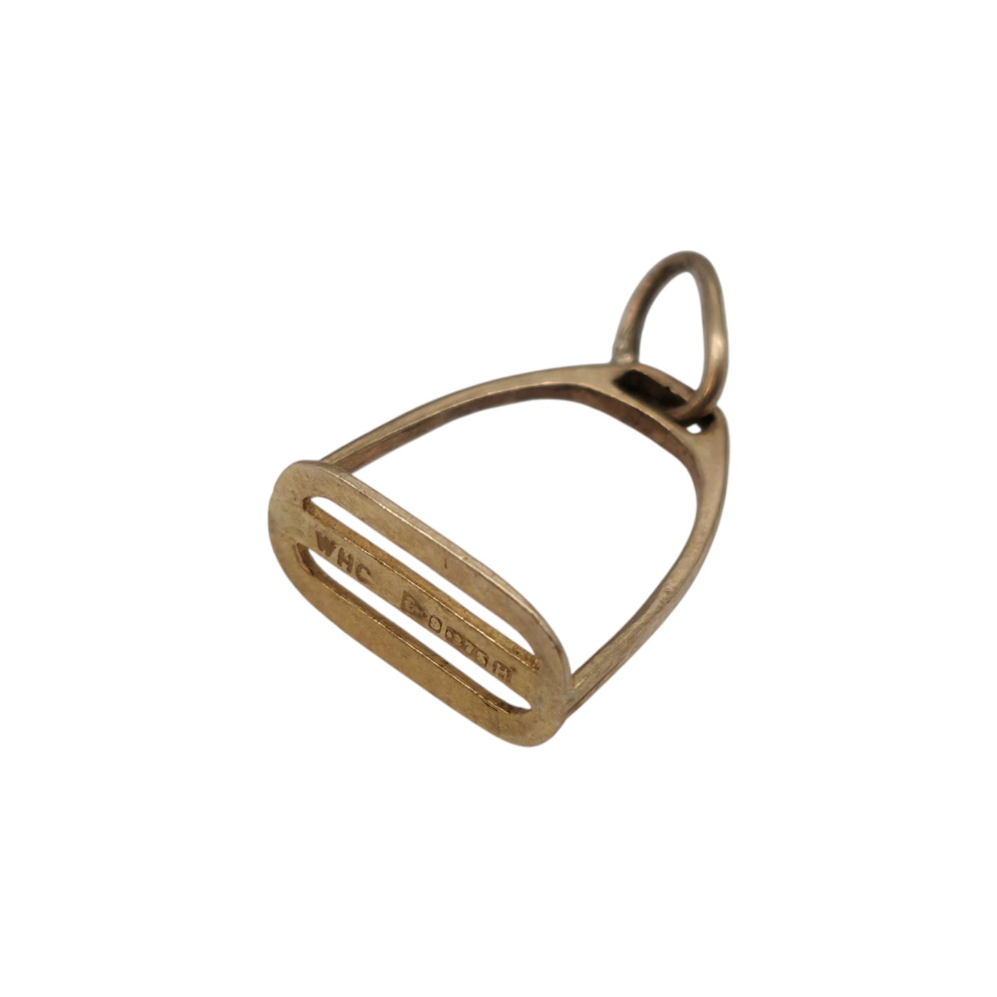 Chester 9ct 375 Yellow Gold Stirrup Charm 1958 L 1.1 cm 0.3 g.
