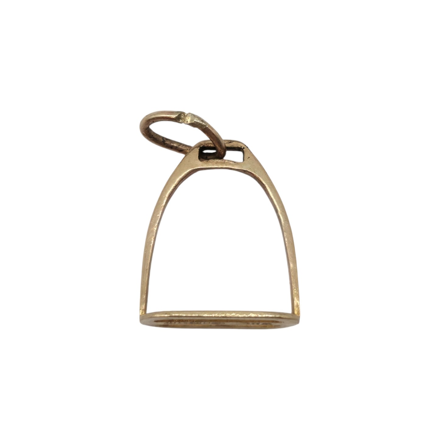 Chester 9ct 375 Yellow Gold Stirrup Charm 1958 L 1.1 cm 0.3 g.
