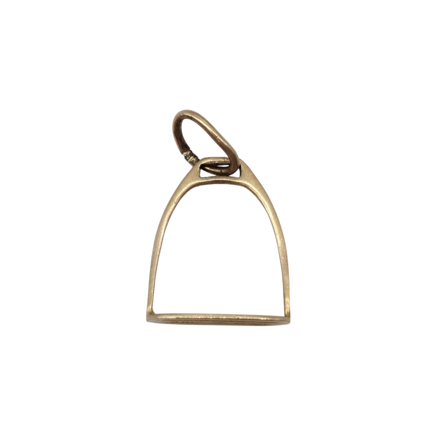 Chester 9ct 375 Yellow Gold Stirrup Charm 1958 L 1.1 cm 0.3 g.