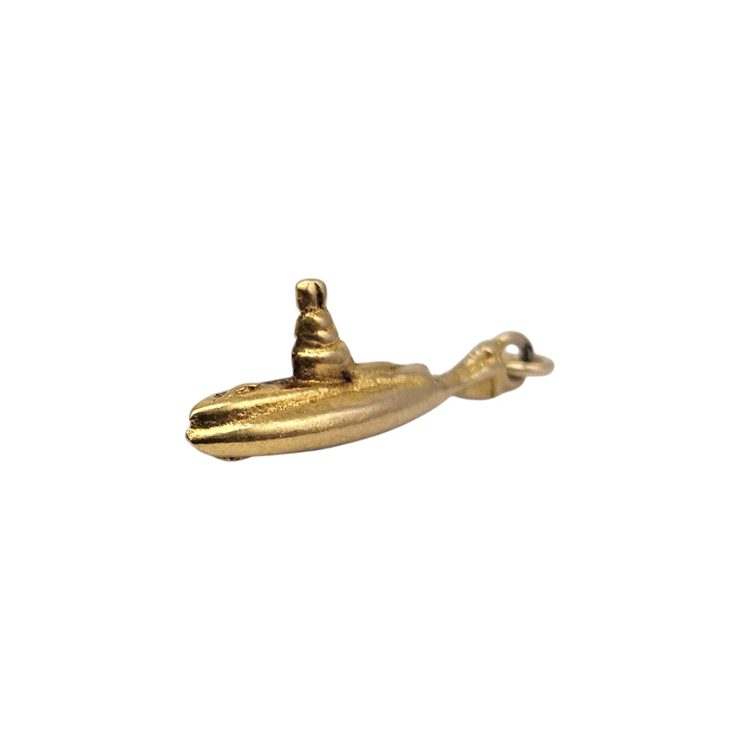 Rare 9ct Yellow Gold Submarine Charm c.1940's L 2.0 cm 2.2 g.