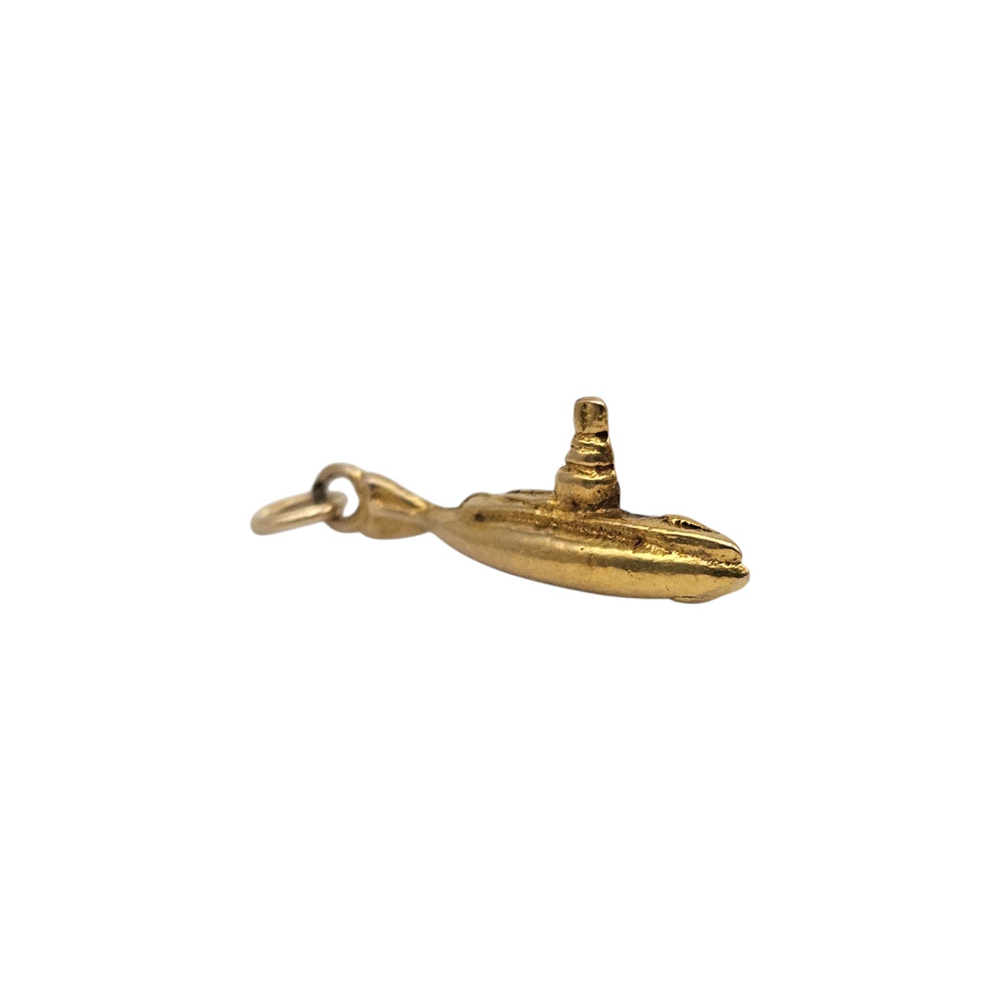 Rare 9ct Yellow Gold Submarine Charm c.1940's L 2.0 cm 2.2 g.