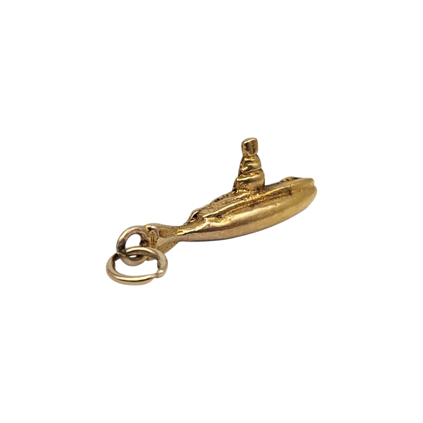 Rare 9ct Yellow Gold Submarine Charm c.1940's L 2.0 cm 2.2 g.