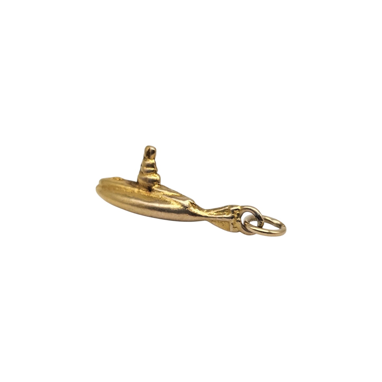 Rare 9ct Yellow Gold Submarine Charm c.1940's L 2.0 cm 2.2 g.