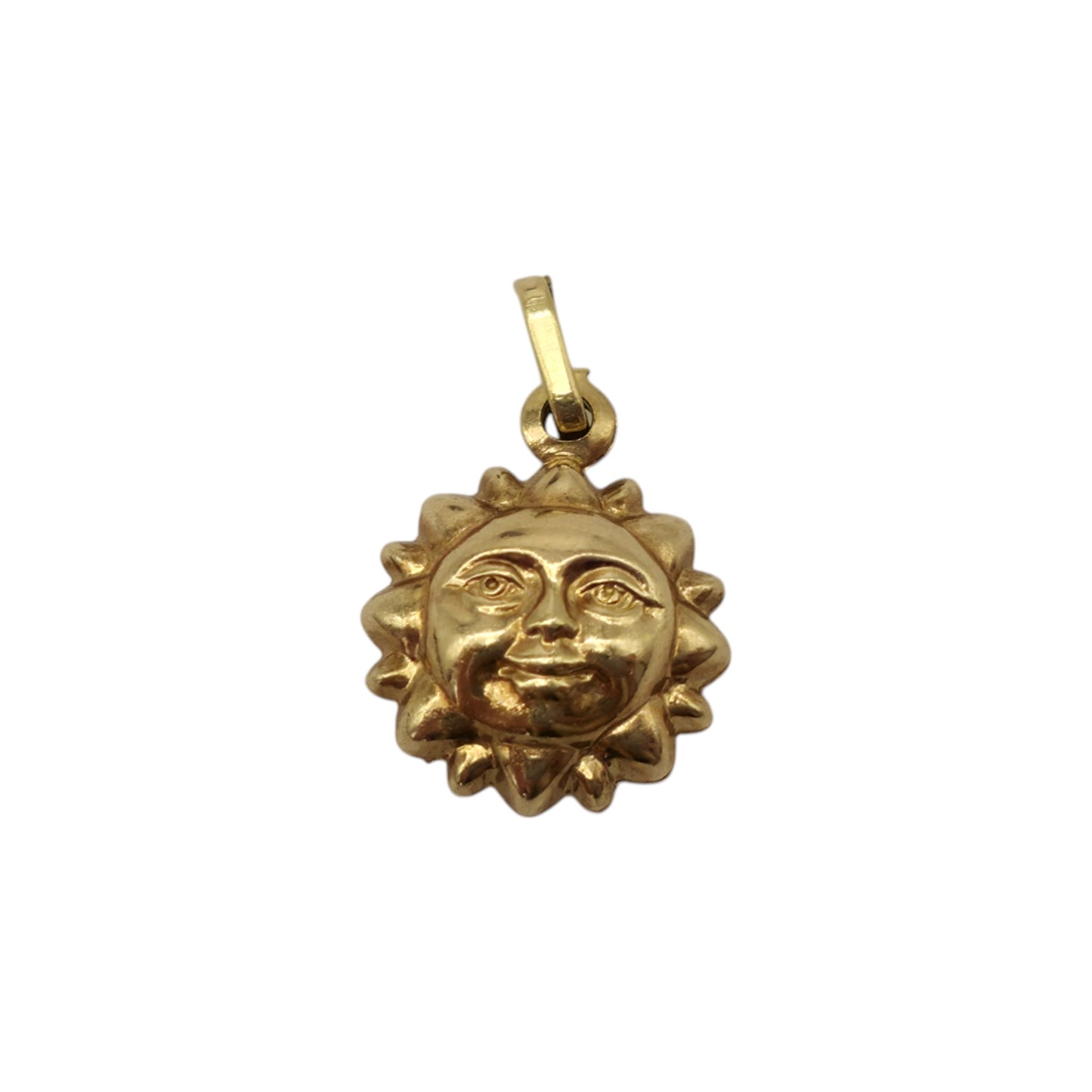 9ct Yellow Gold Sun Face Charm L 1.0 cm 0.4 g.