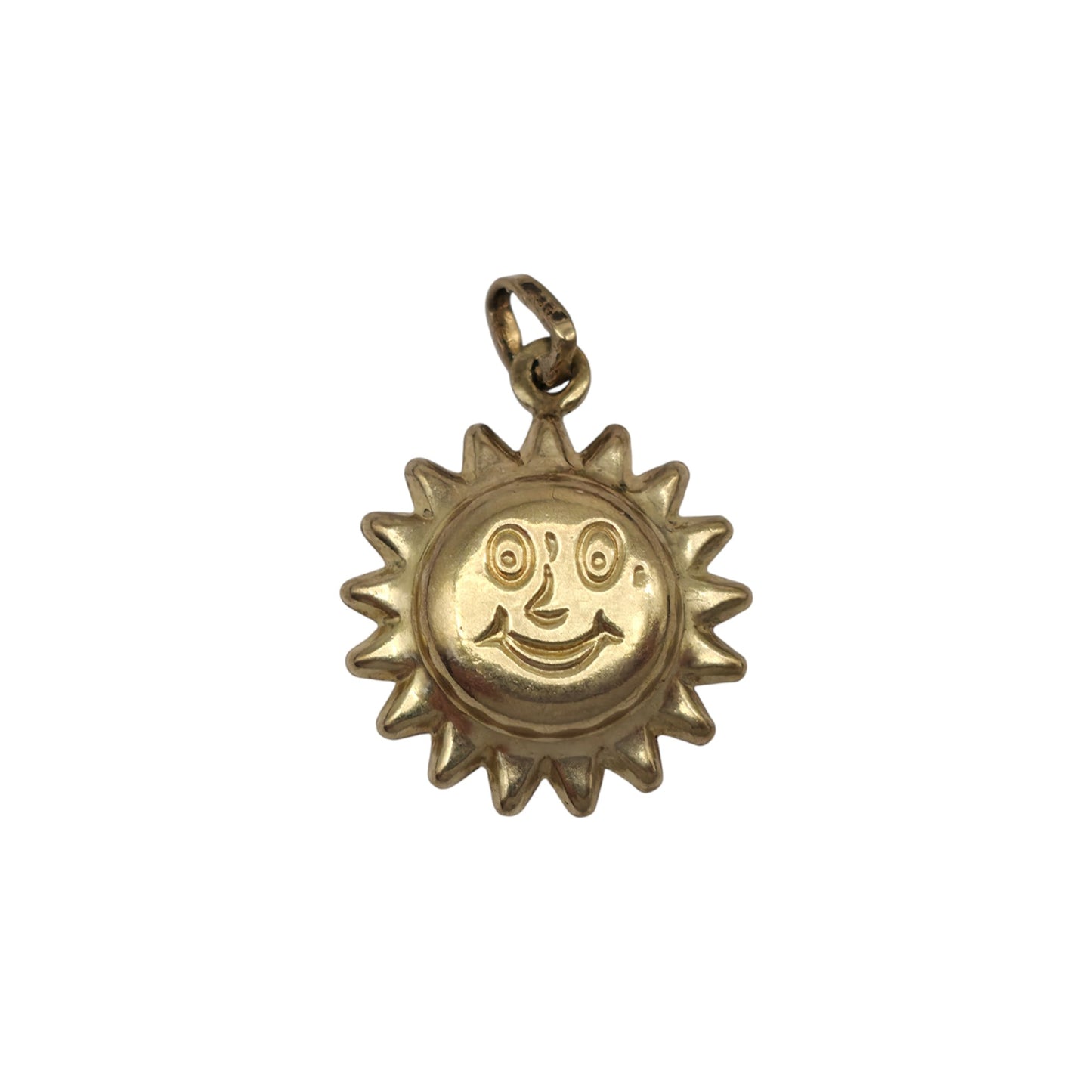 9ct 375 Yellow Gold Sun Face Charm L 1.4 cm 0.9 g.