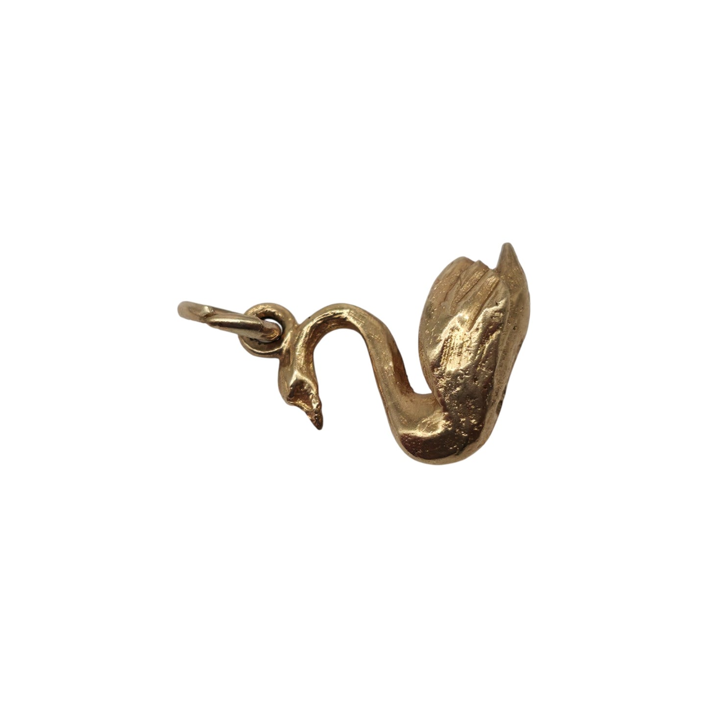 9ct 375 Yellow Gold Swan Charm 1968 L 1.1 cm 1.2 g.