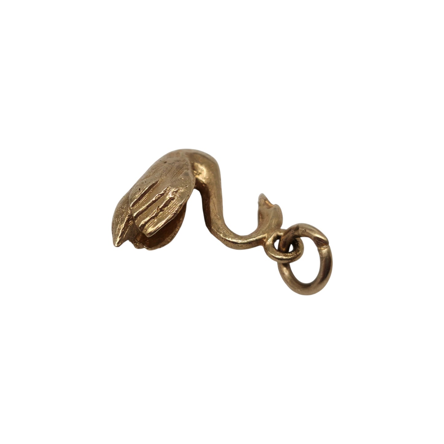 9ct 375 Yellow Gold Swan Charm 1968 L 1.1 cm 1.2 g.