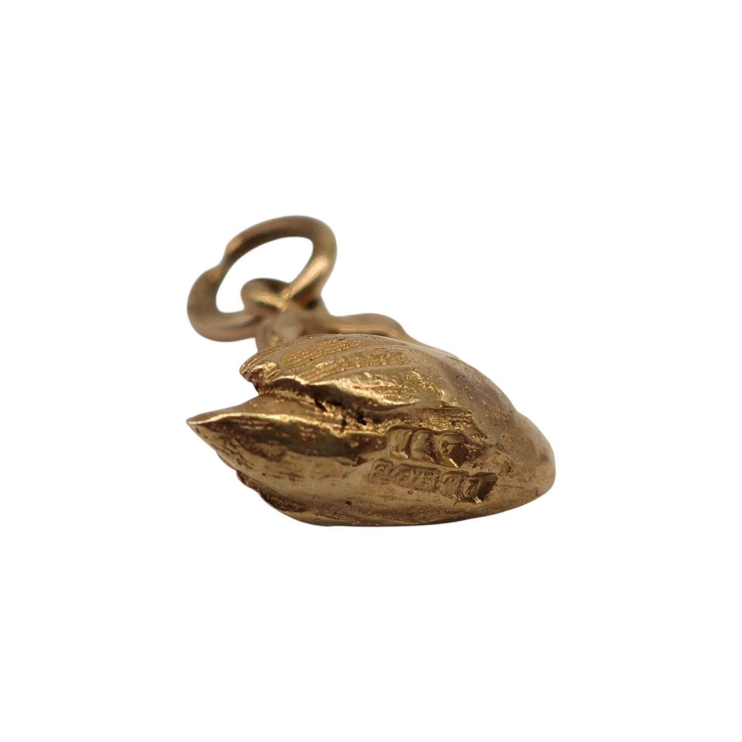 9ct 375 Yellow Gold Swan Charm 1968 L 1.1 cm 1.2 g.