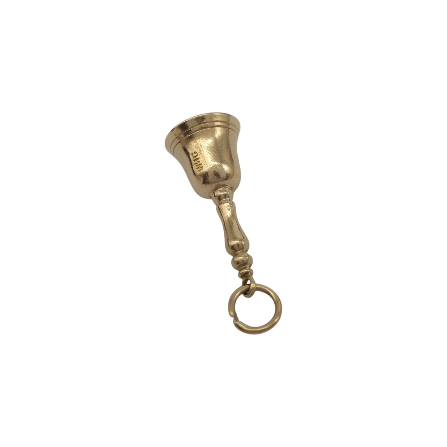 9ct 375 Yellow Gold Table Bell Charm 1962 L 2.0 cm 0.9 g.