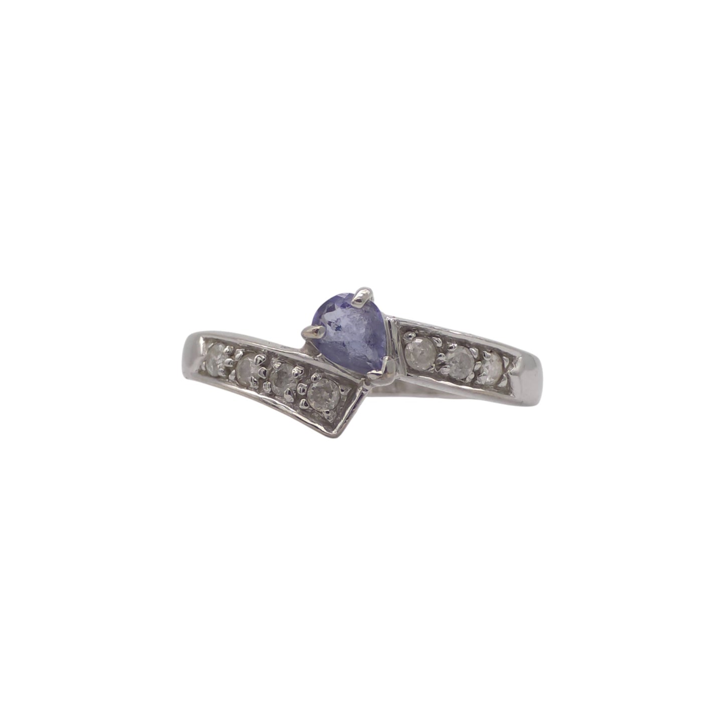 9ct 375 White Gold Tanzanite & Diamonds Ring