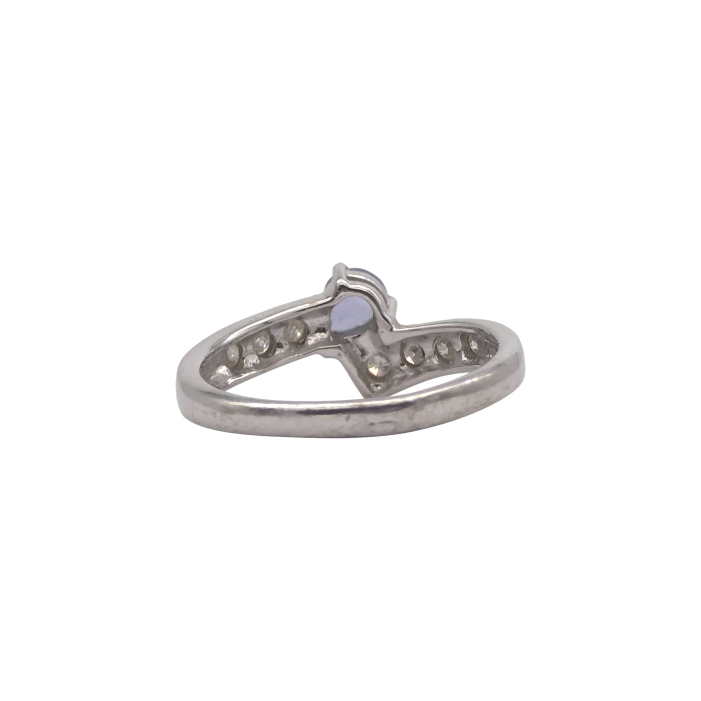 9ct 375 White Gold Tanzanite & Diamonds Ring Size M 2.4 g.