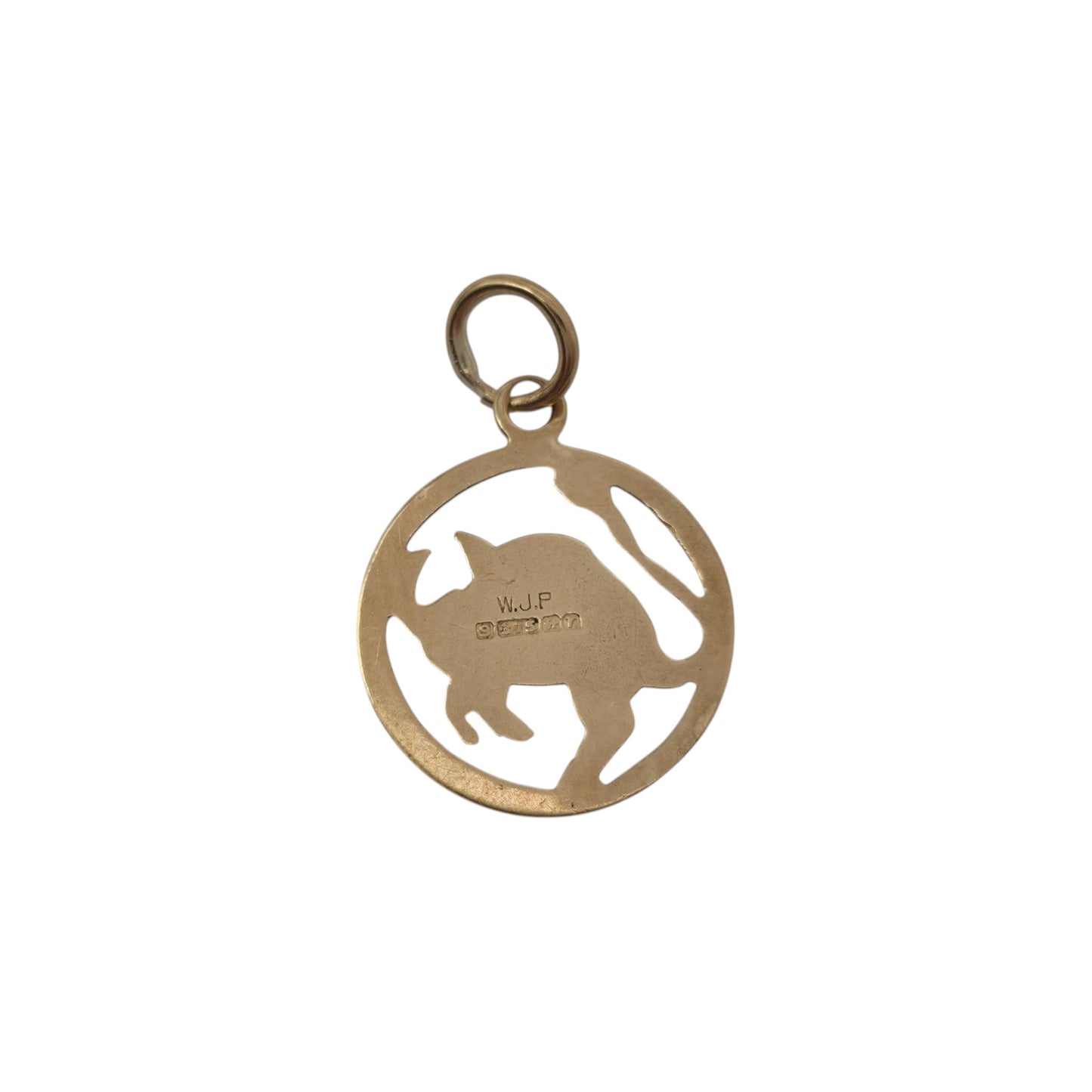 9ct 375 Yellow Gold Taurus Charm 1970 L 1.3 cm 0.4 g.