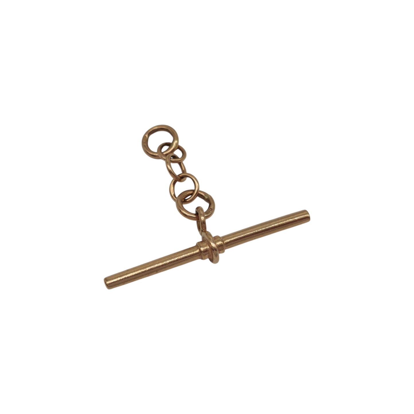 9ct 375 Rose Gold T-Bar Pendant L 4.1 cm 4.6 g.