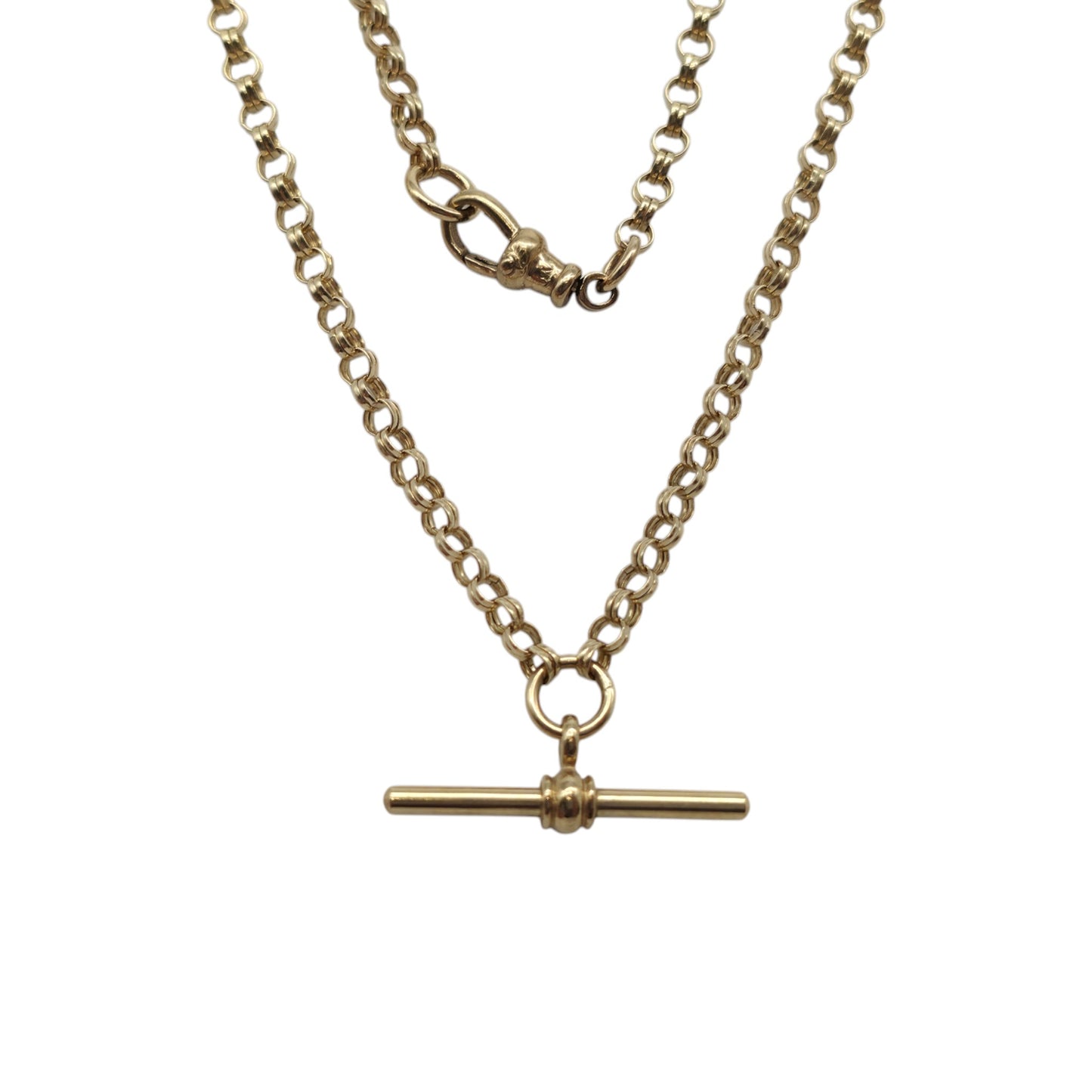 pre-owned 9ct gold Chain with the T-Bar pendant drop