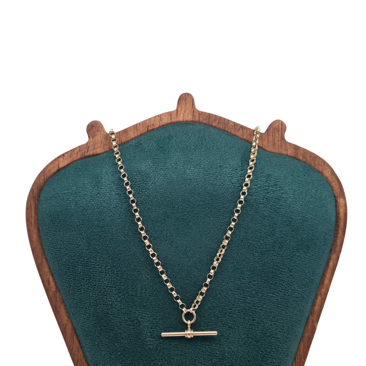 pre-owned 9ct gold Chain with the T-Bar pendant drop