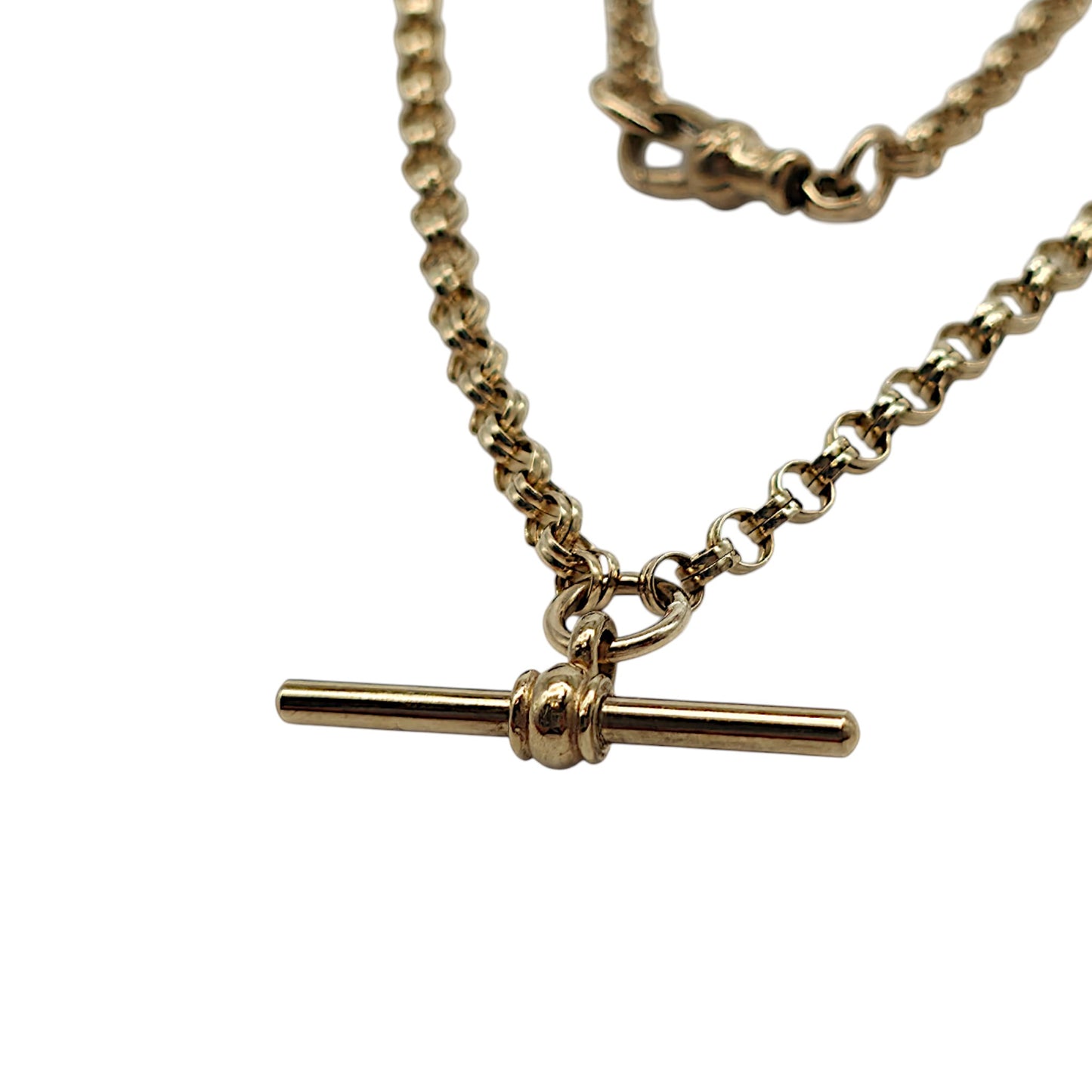 9ct 375 Yellow Gold Chain With T-Bar 1991 L 45.9 cm 6.8 g.