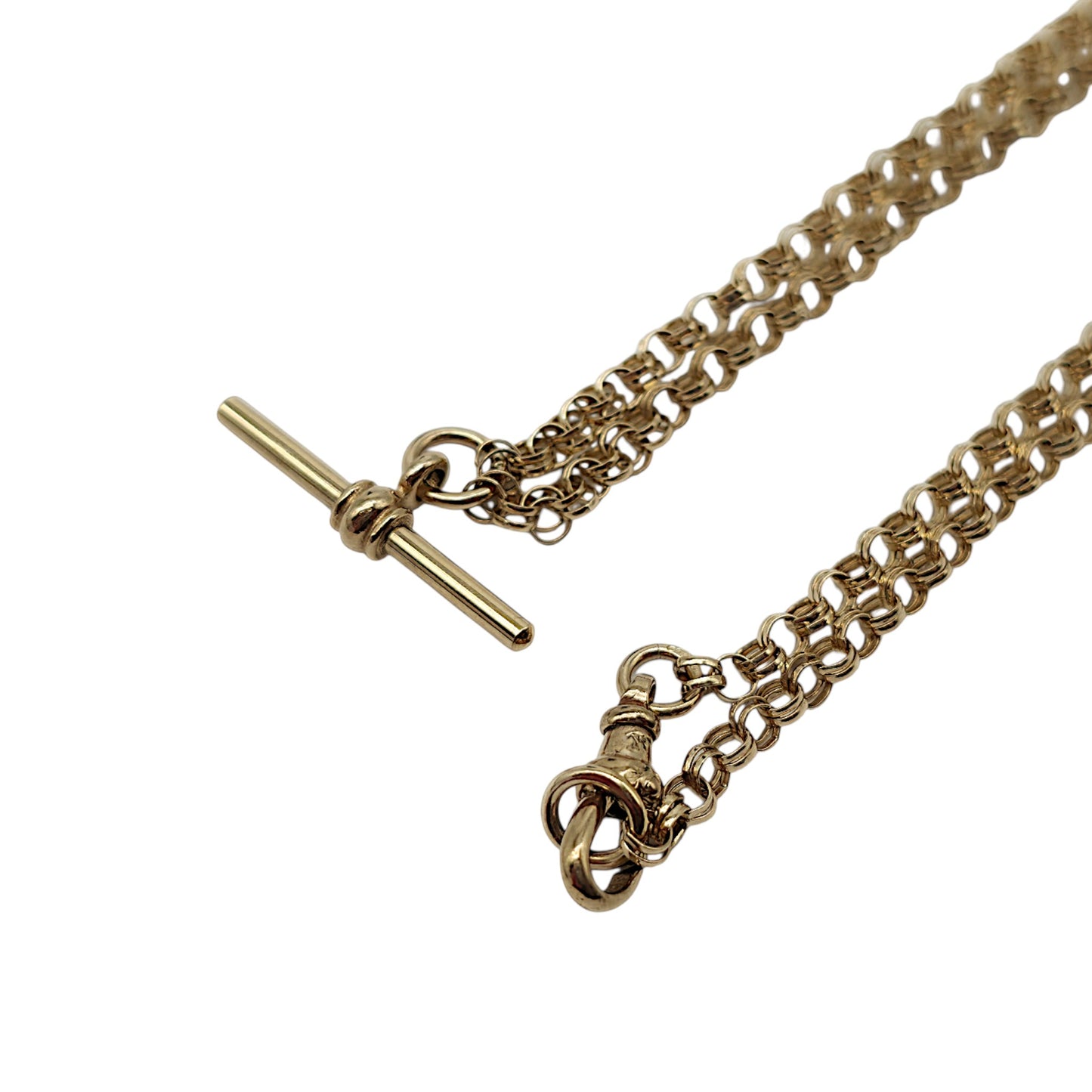 9ct 375 Yellow Gold Chain With T-Bar 1991 L 45.9 cm 6.8 g.