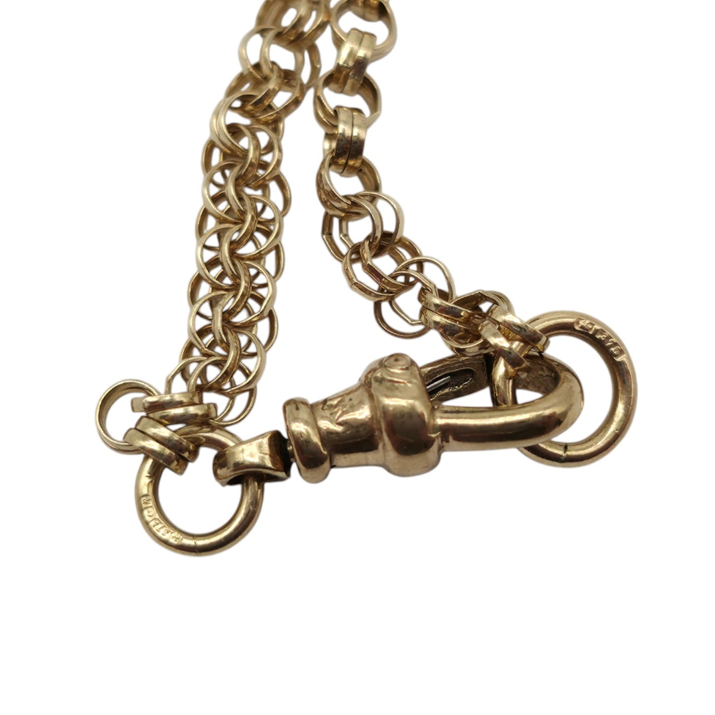 9ct 375 Yellow Gold Chain With T-Bar 1991 L 45.9 cm 6.8 g.