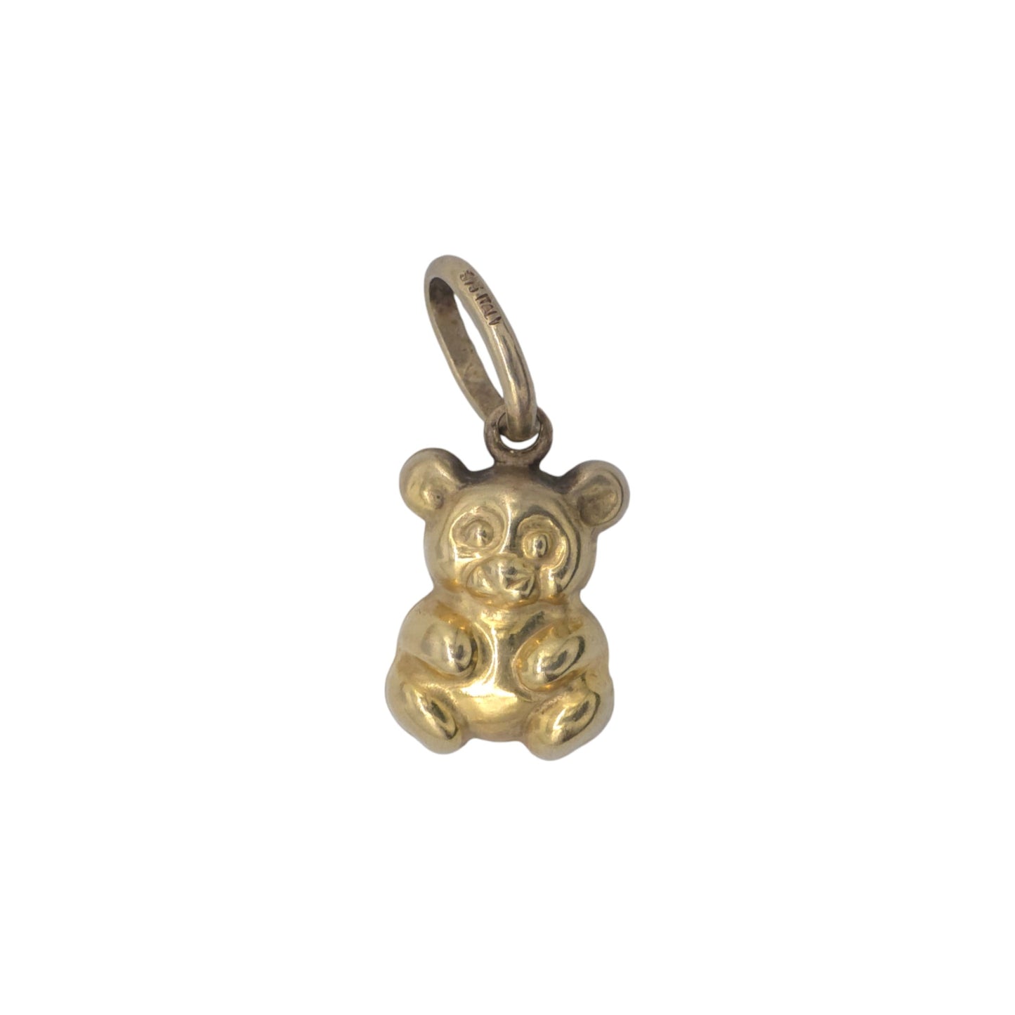 9ct 375 Yellow Gold Teddy Bear Charm L 1.0 cm 0.7 g.