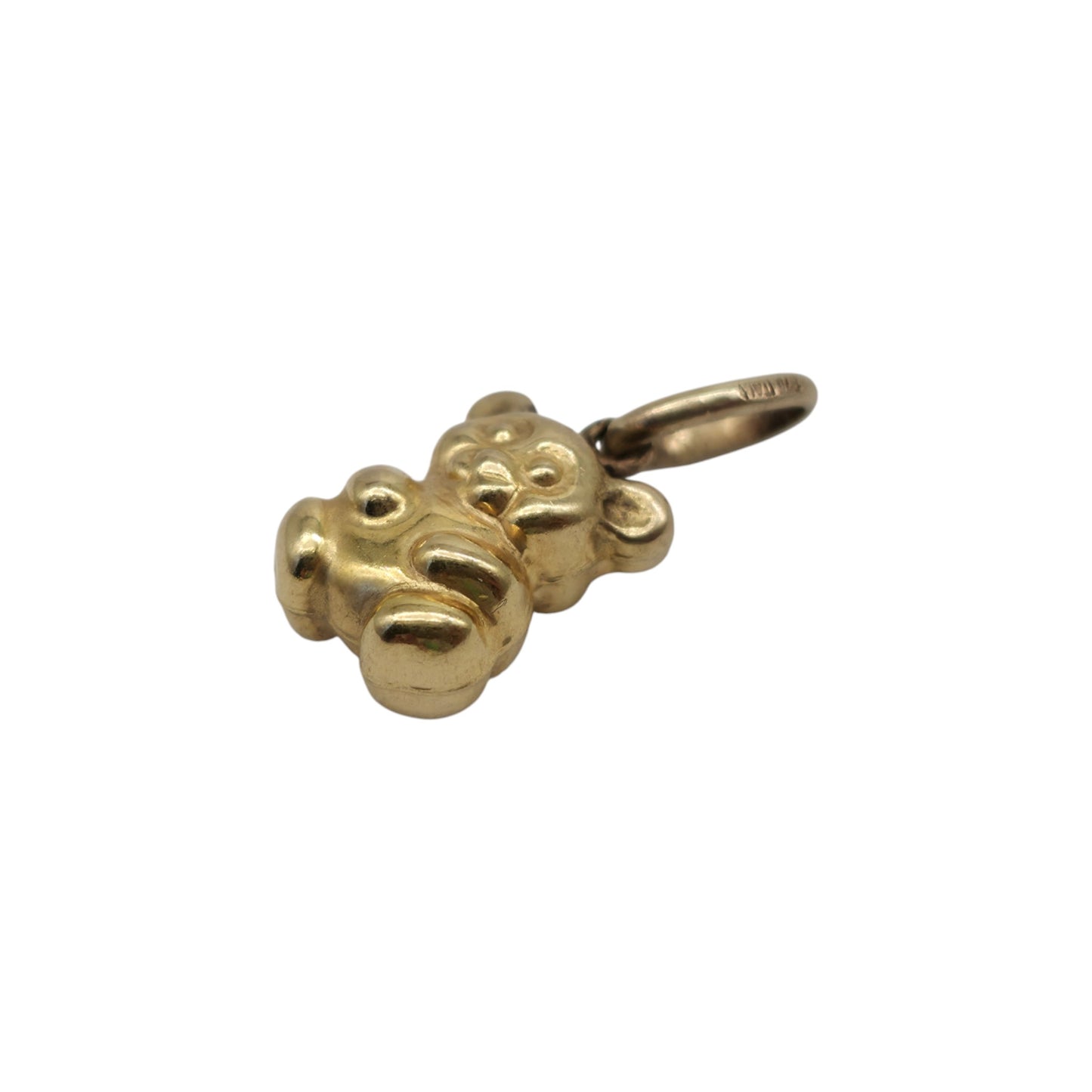 9ct 375 Yellow Gold Teddy Bear Charm L 1.0 cm 0.7 g.