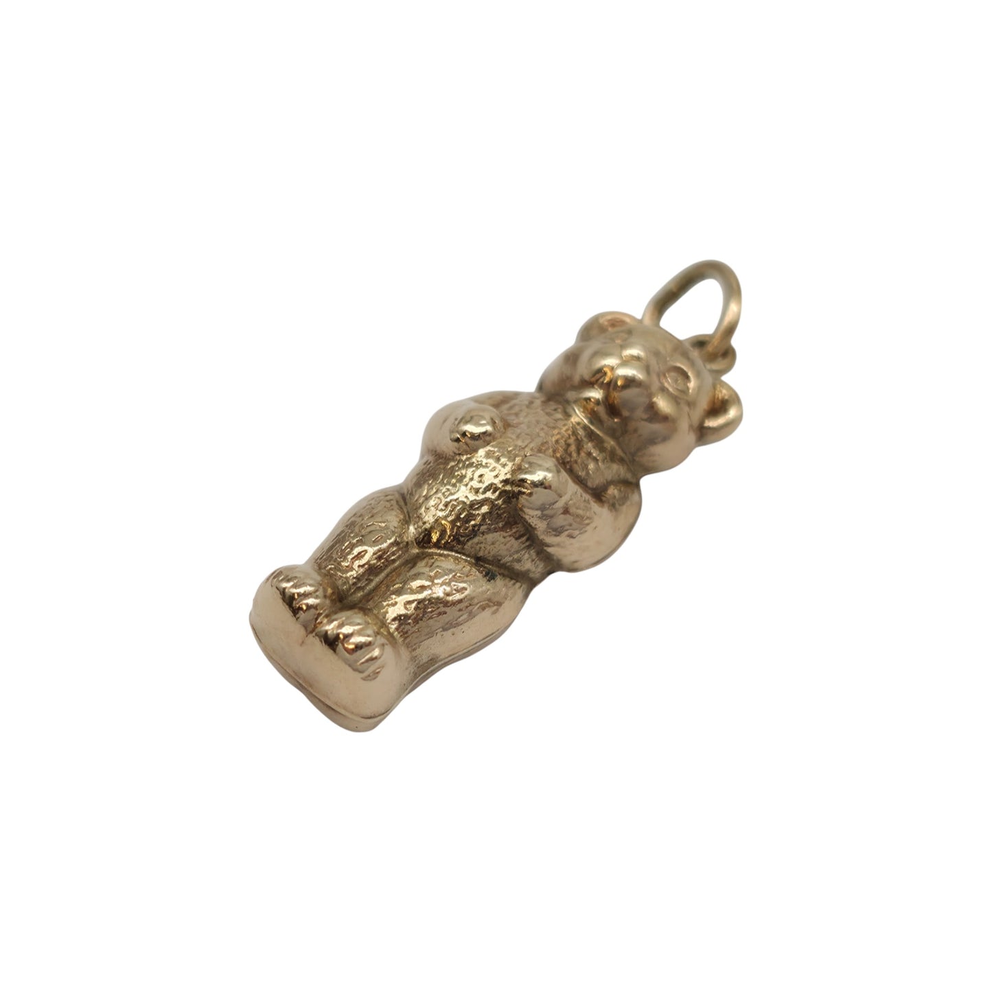 9ct 375 Yellow Gold Teddy Bear Charm 1975 L 2.0 cm 1.0 g.