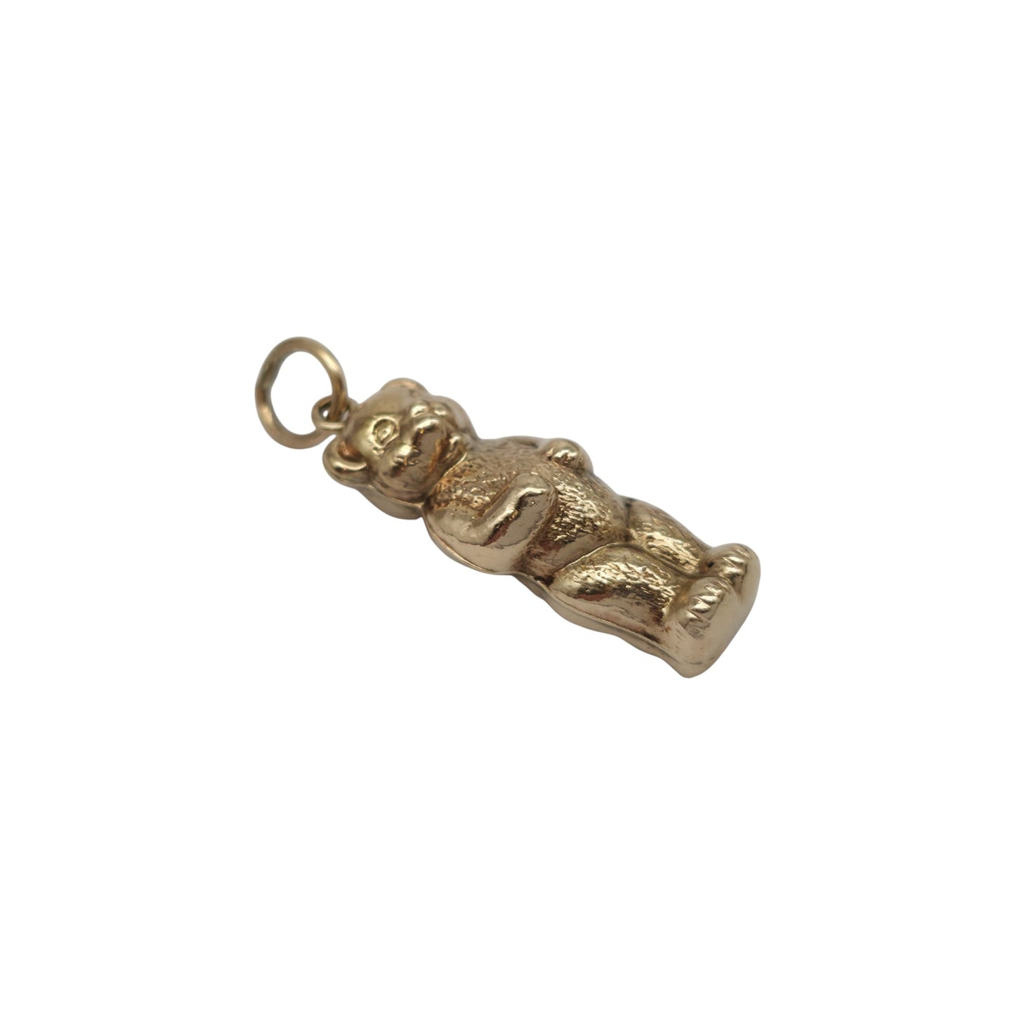 9ct 375 Yellow Gold Teddy Bear Charm 1975 L 2.0 cm 1.0 g.