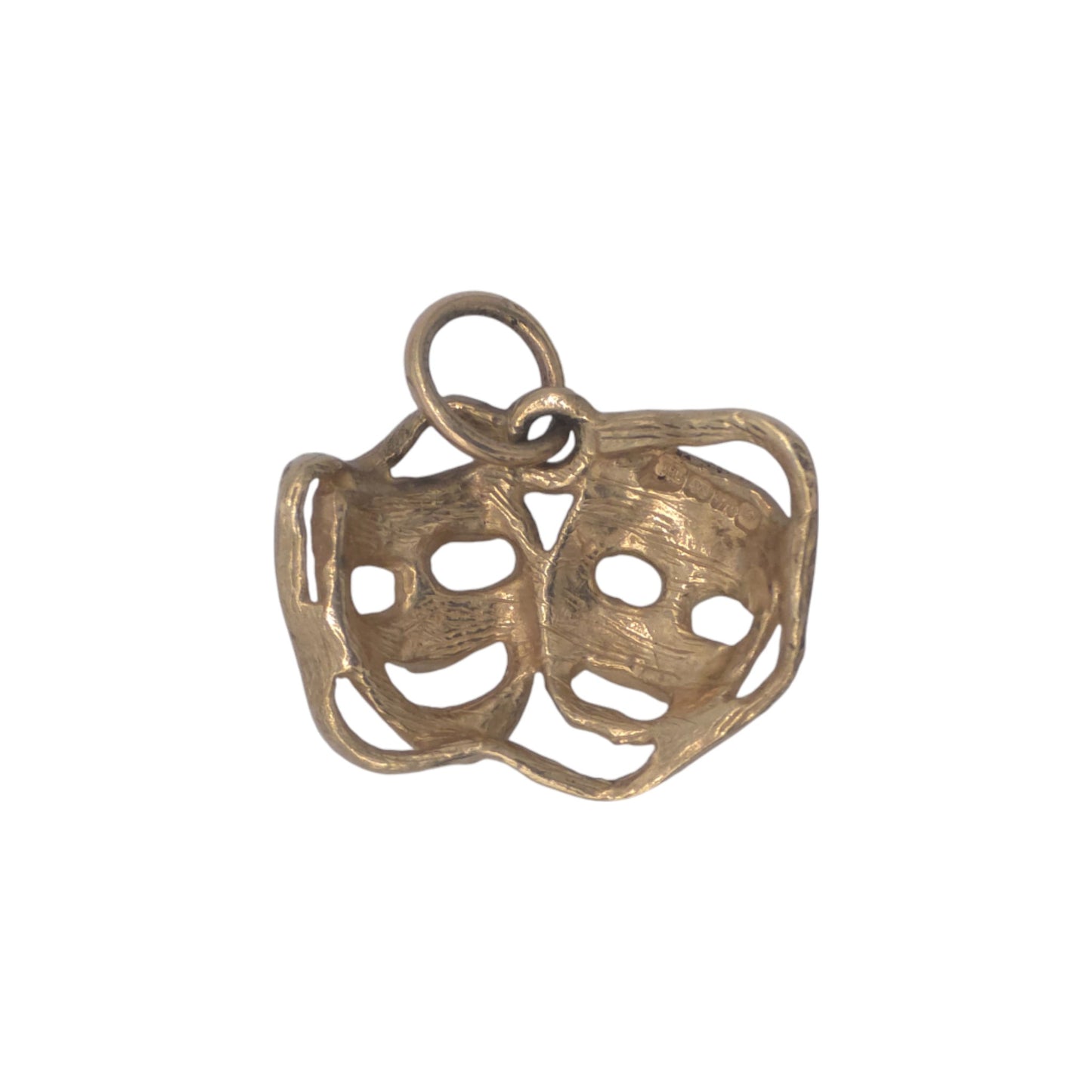 9ct 375 Yellow Gold Theatre Masks Charm L 1.6 cm 1.7 g.