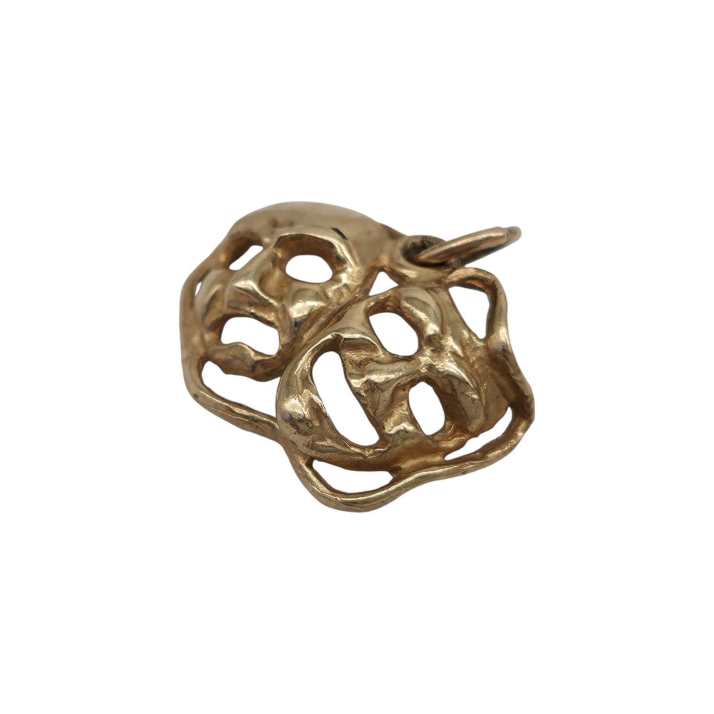 9ct 375 Yellow Gold Theatre Masks Charm L 1.6 cm 1.7 g.