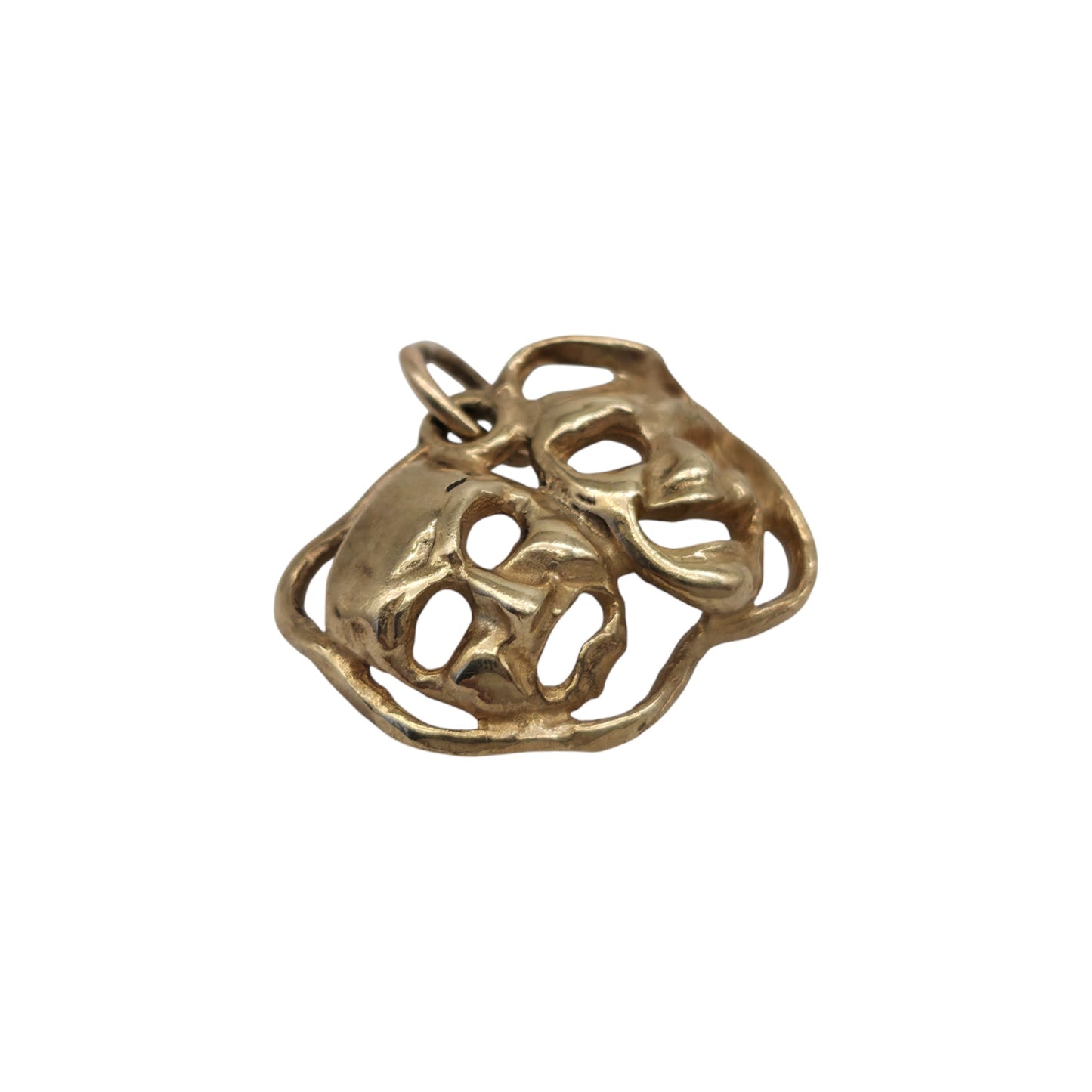 9ct 375 Yellow Gold Theatre Masks Charm L 1.6 cm 1.7 g.