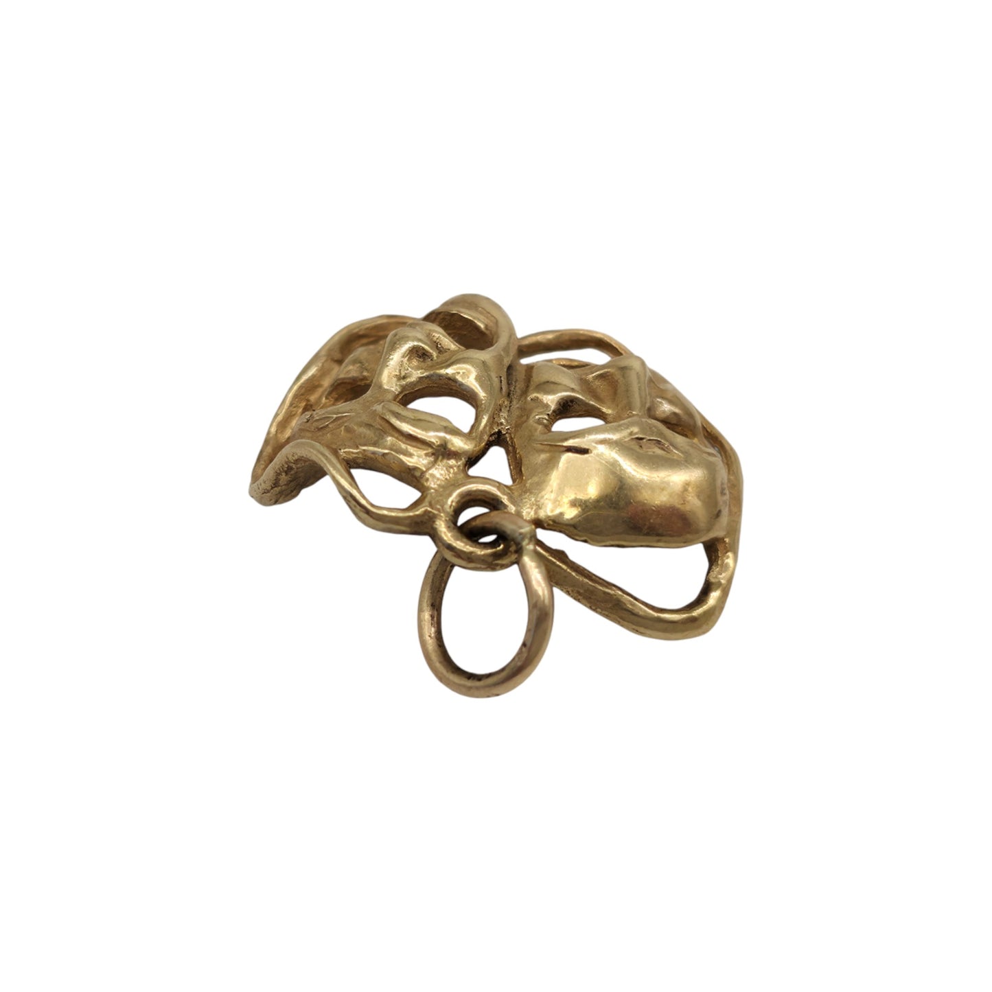 9ct 375 Yellow Gold Theatre Masks Charm L 1.6 cm 1.7 g.