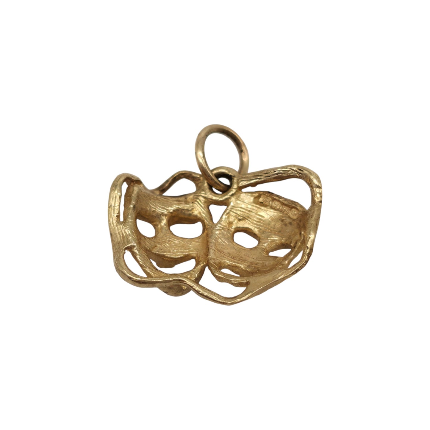 9ct 375 Yellow Gold Theatre Masks Charm L 1.6 cm 1.7 g.