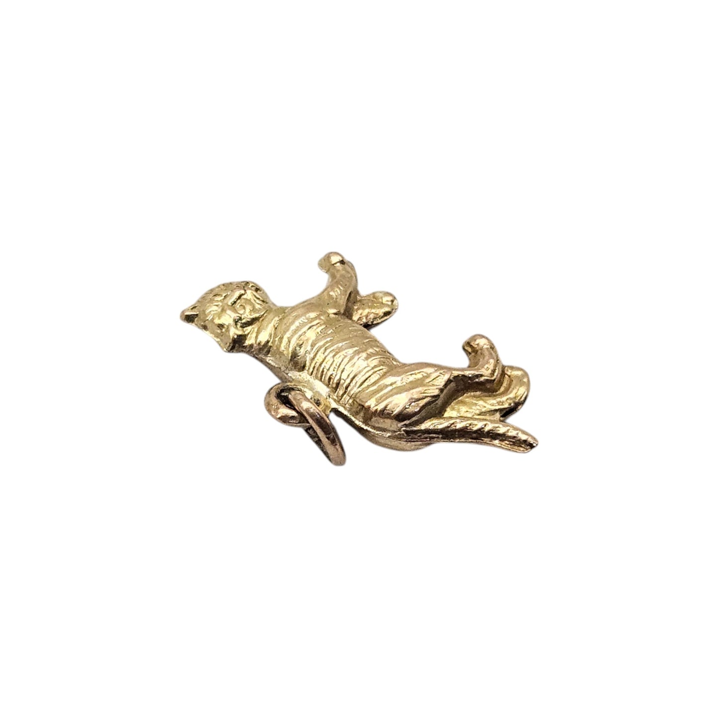 Chester 9ct 375 Yellow Gold Tiger Charm 1957 L 2.0 cm 0.8 g.