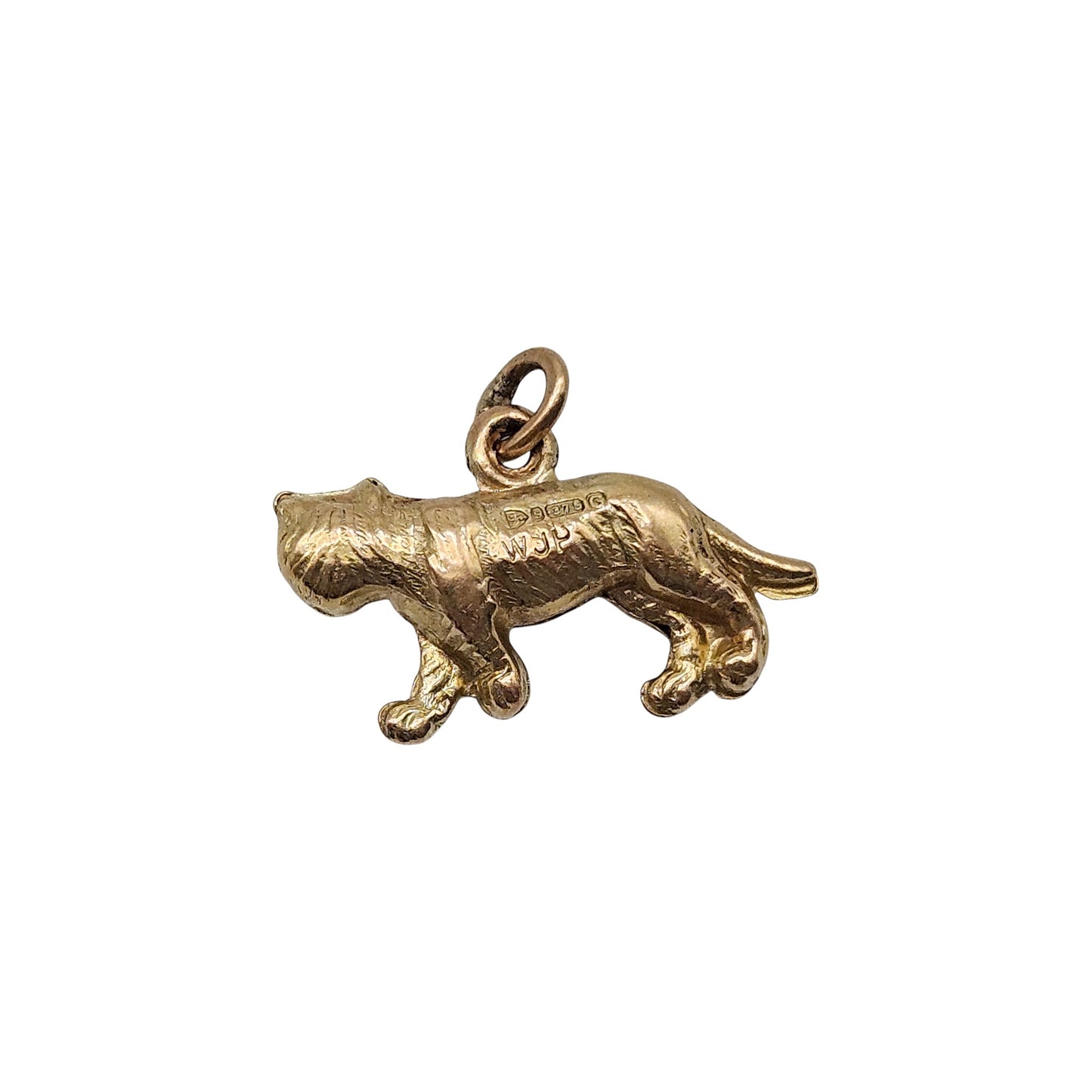 Chester 9ct 375 Yellow Gold Tiger Charm 1957 L 2.0 cm 0.8 g.