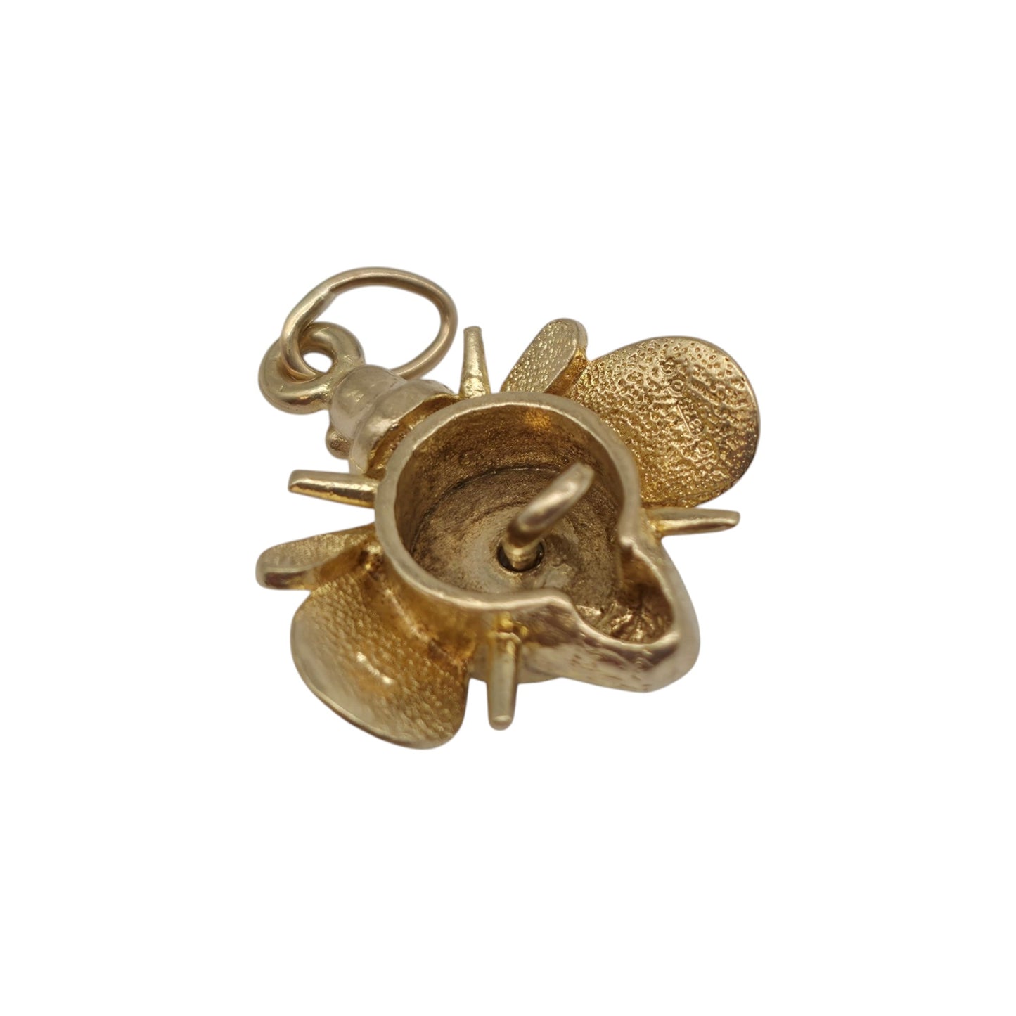 9ct 375 Yellow Gold Articulated "Time Flies" Bee Charm 1969 L 1.6 cm 2.8 g.