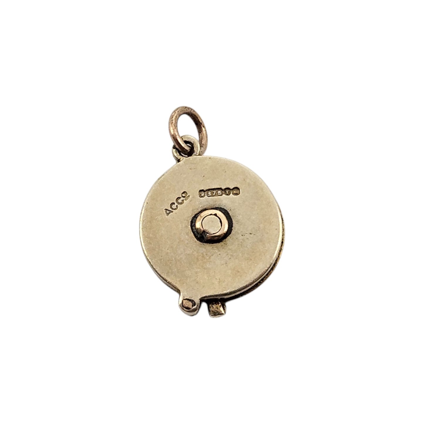 9ct 375 Yellow Gold "2 Tel U I Love You" Articulated Telephone Charm 1954 L 1.3 cm 2.2 g.