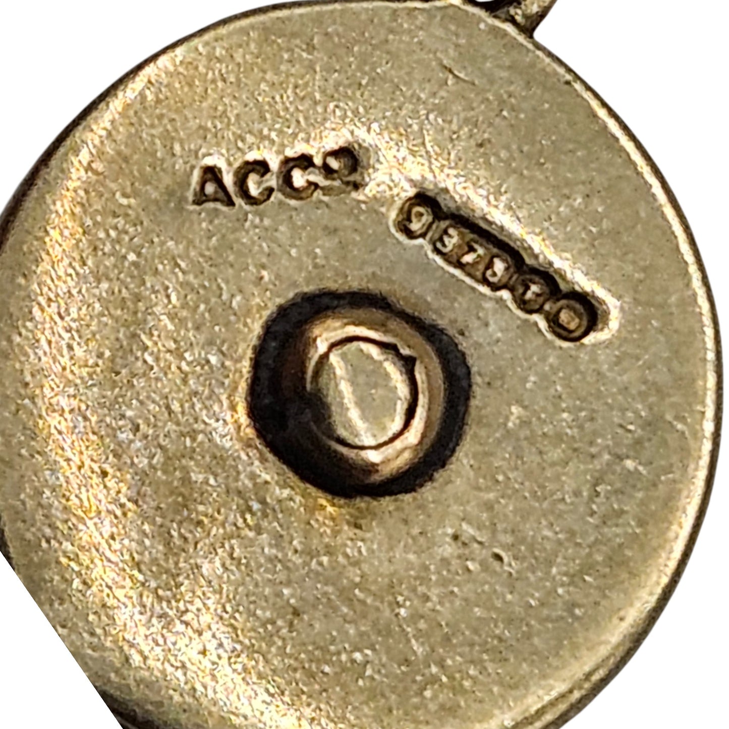 9ct 375 Yellow Gold "2 Tel U I Love You" Articulated Telephone Charm 1954 L 1.3 cm 2.2 g.