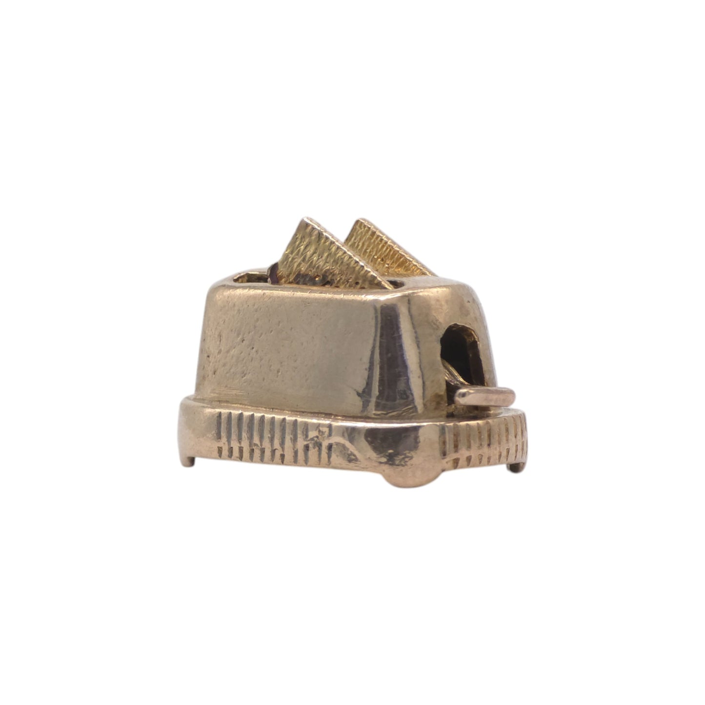 Unusual 9ct 375 Yellow Gold Toaster Articulated Charm 1960 L 1.9 cm 8.5 g.