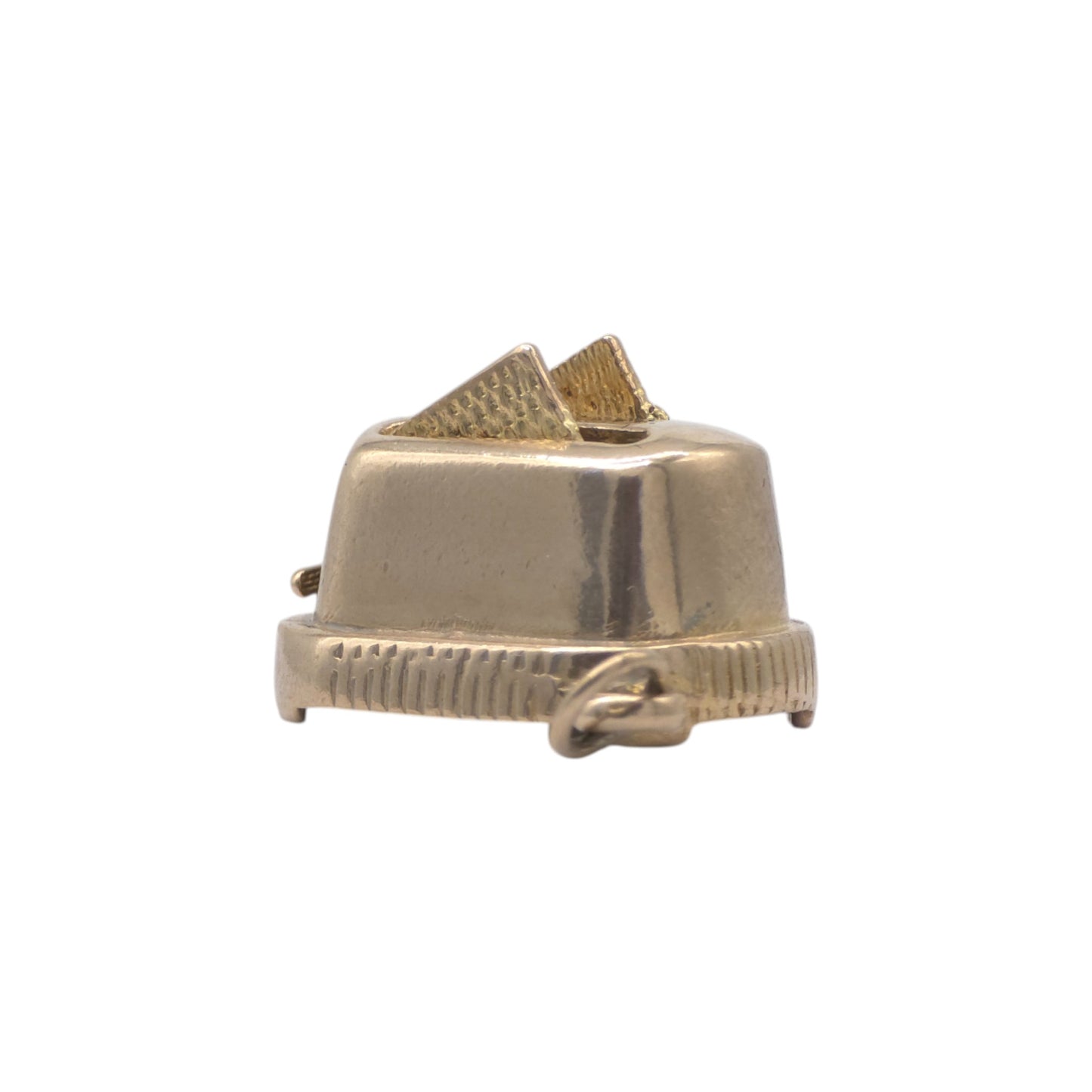 Unusual 9ct 375 Yellow Gold Toaster Articulated Charm 1960 L 1.9 cm 8.5 g.