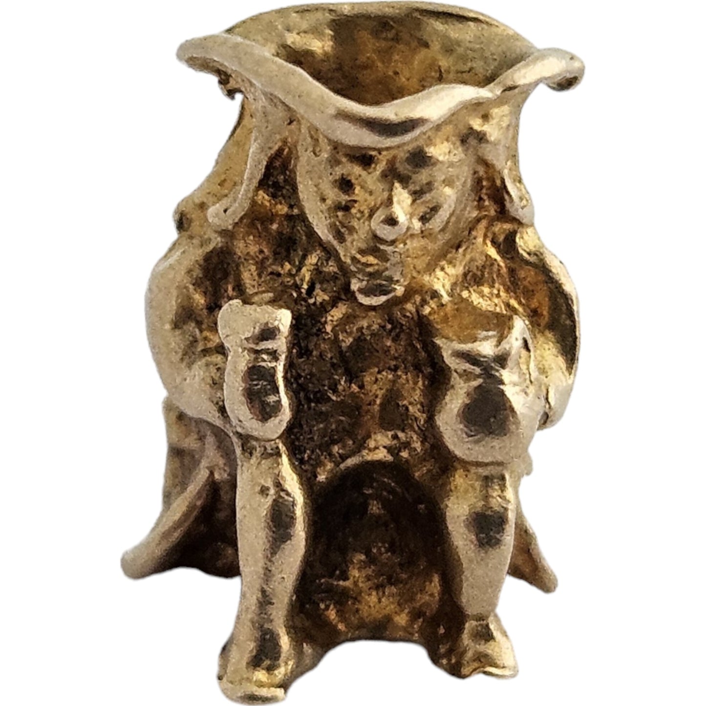9ct 375 Yellow Gold Toby Jug Charm c.1970 L 1.0 cm 1.7 g.