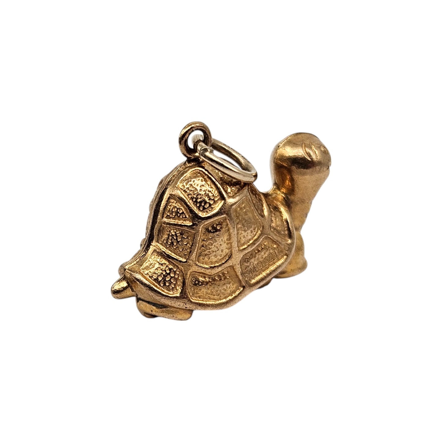 9ct 375 Yellow Gold Tortoise Charm 1973 L 2.1 cm 1.4 g.