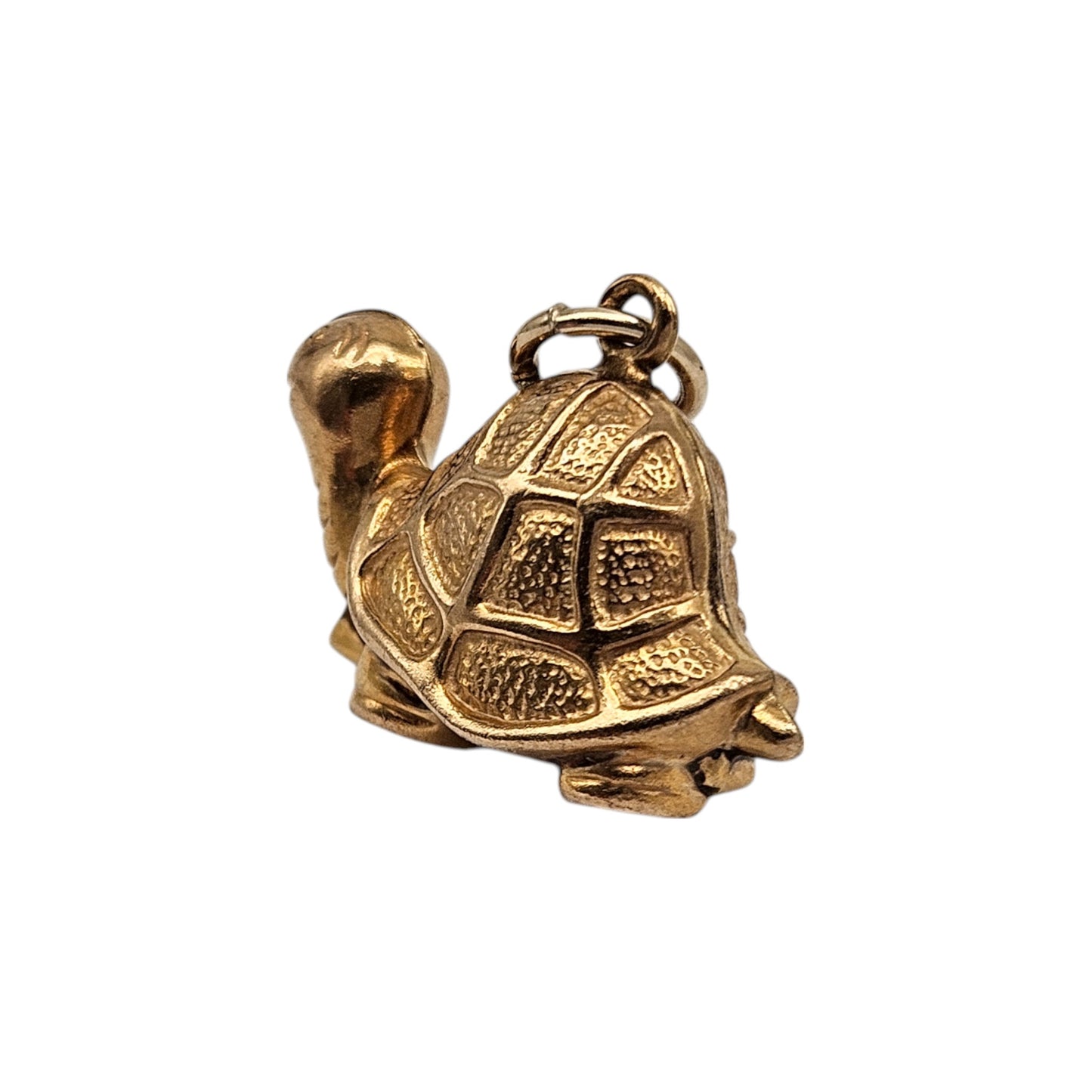 9ct 375 Yellow Gold Tortoise Charm 1973 L 2.1 cm 1.4 g.