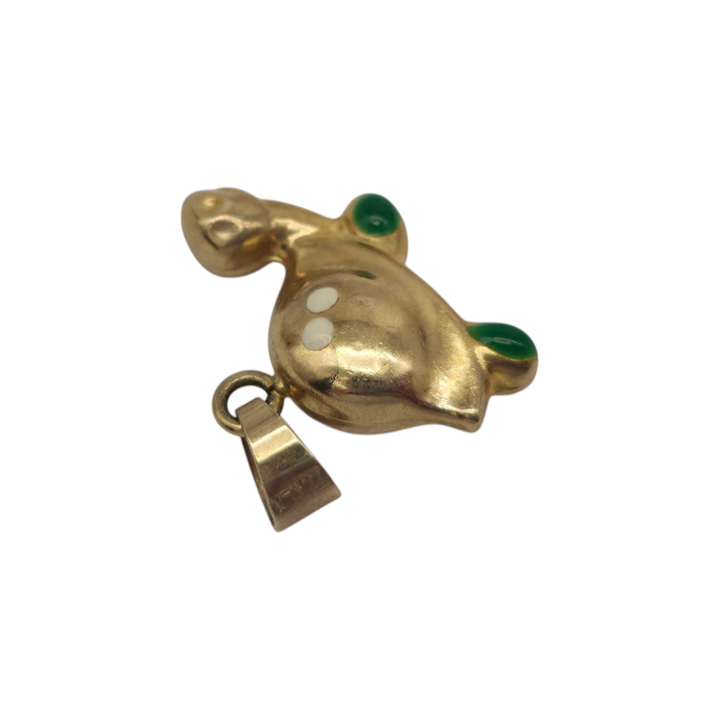 9ct 375 Yellow Gold & Enamel Tortoise Charm L 1.5 cm 0.5 g.