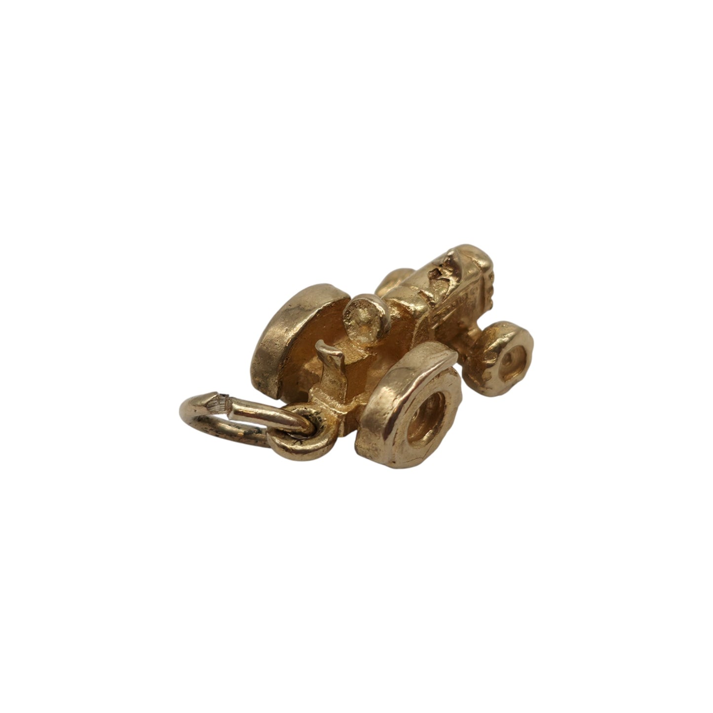 9ct 375 Yellow Gold Tractor Charm 1977 L 1.1 cm 3.1 g.