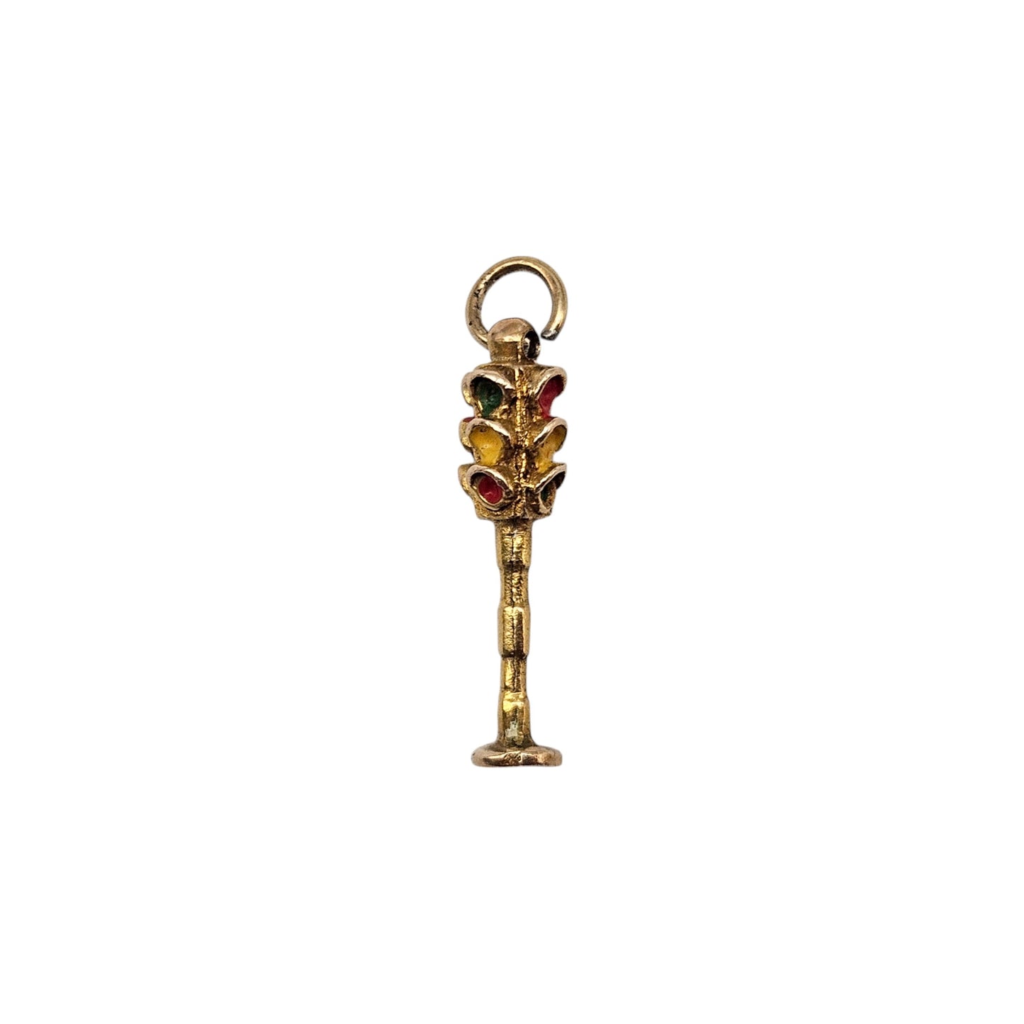 9ct 375 Yellow Gold Traffic Lights Charm 1950 L 1.5 cm 0.7 g.
