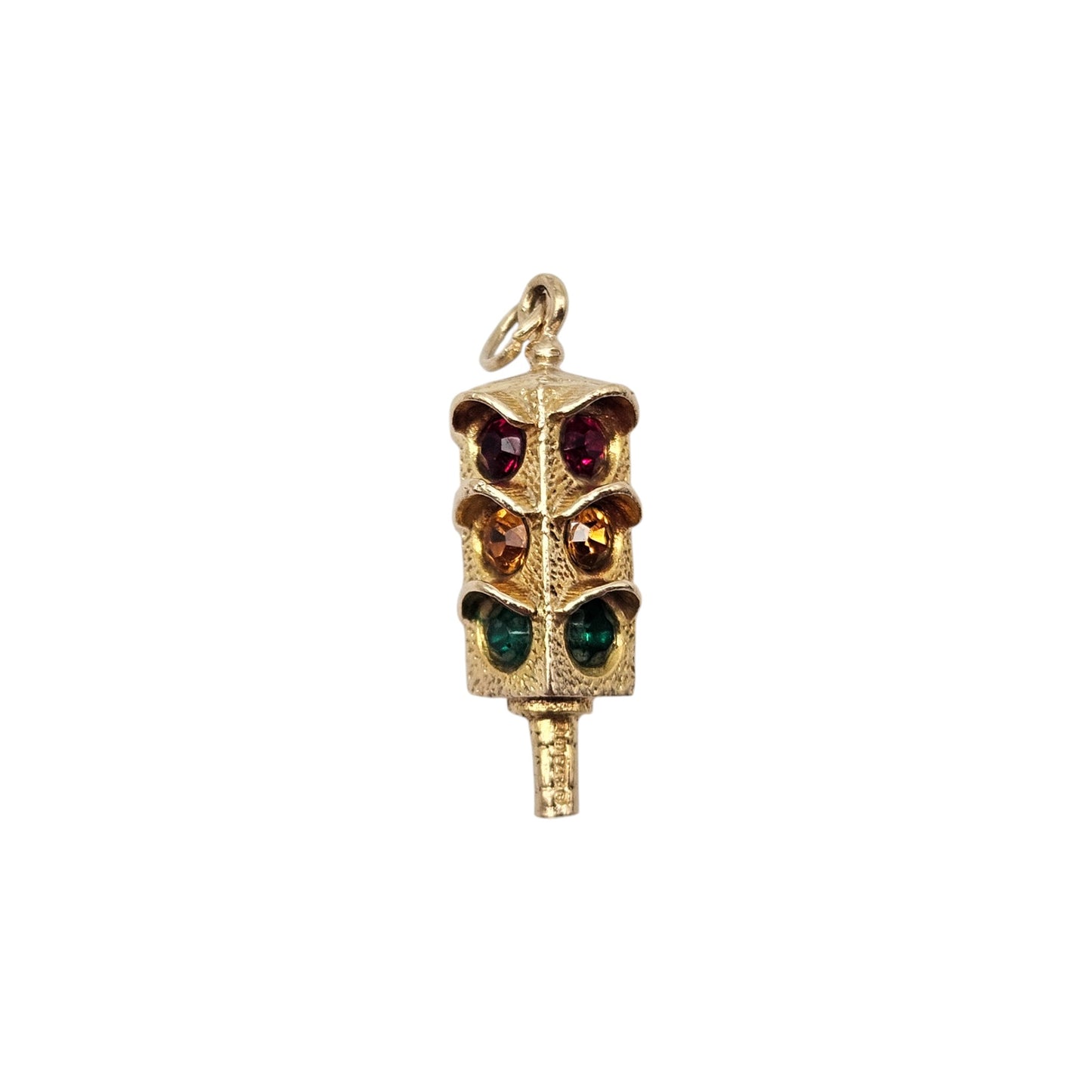 9ct 375 Yellow Gold Traffic Lights Charm 1968 L 2.0 cm 3.2 g.