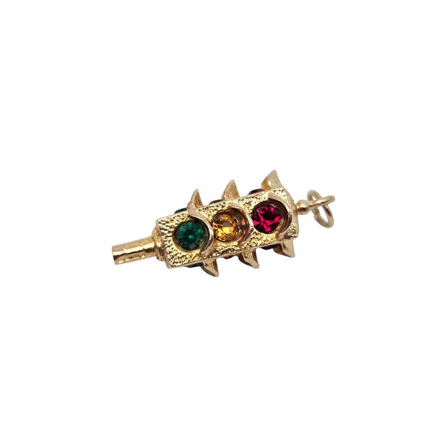 9ct 375 Yellow Gold Traffic Lights Charm 1968 L 2.0 cm 3.2 g.